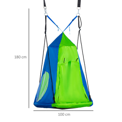 Round swing tent for children, Ø100 cm with door/window, capacity 200 kg