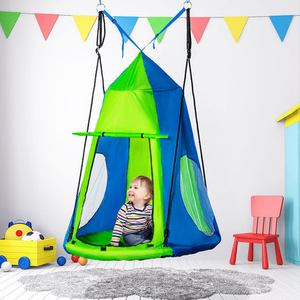 Round swing tent for children, Ø100 cm with door/window, capacity 200 kg