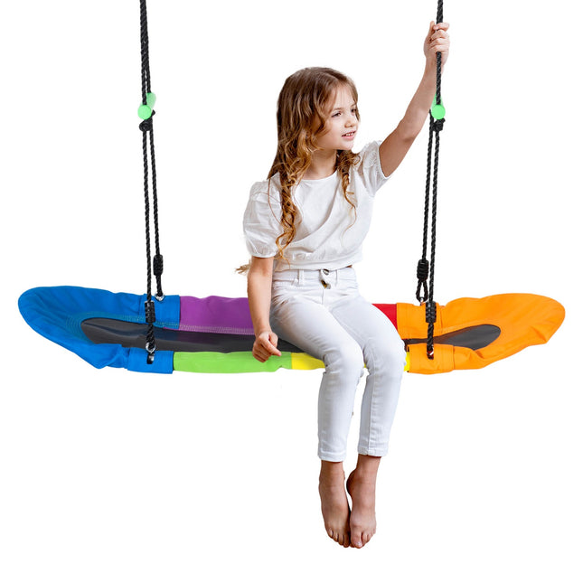 Rocking chair for children outdoors, 3-14 years, adjustable rope