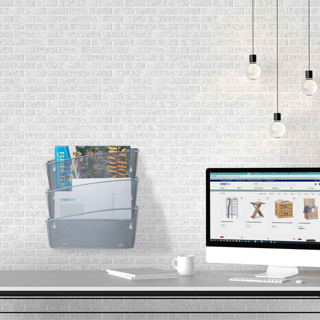 Newspaper holder wall set of 3