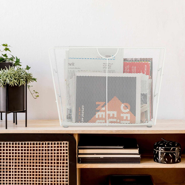 Newspaper rack metal white
