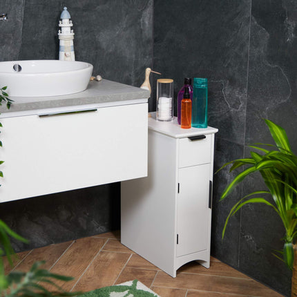 Niche cabinet with drawer and door
