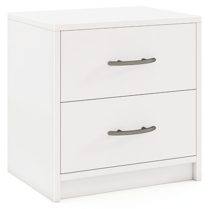 Nightstand with 2 Drawers – White, Compact Bedside Table