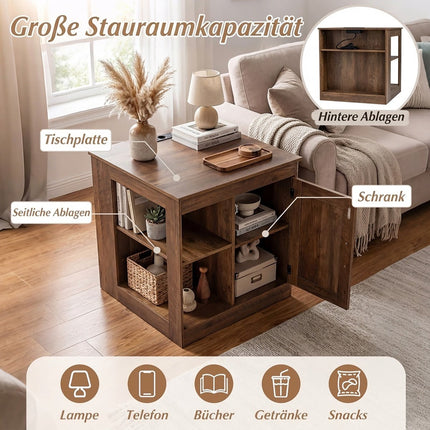 Nightstand with Charging Station and Adjustable Shelf