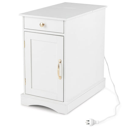 Nightstand with Hidden Charging Station and Adjustable Shelf