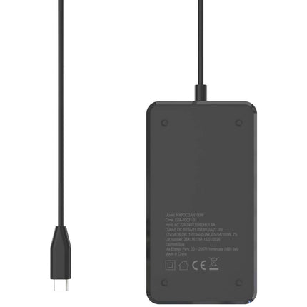 Nilox 100W GaN USB-C Laptop Charger with Power Delivery, 1.8 m USB-C Cable