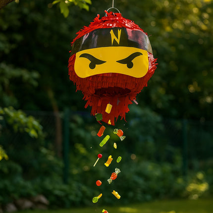 Ninja Piñata Set with Bat and Mask for Kids Parties