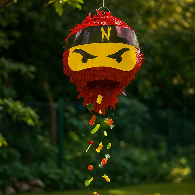 Ninja Piñata Set with Bat and Mask for Kids Parties