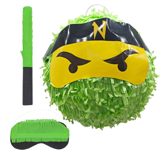 Ninja Piñata Set with Bat and Mask for Kids Parties