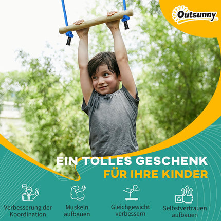 Ninja Slackline Set, 10M rope with obstacles for children