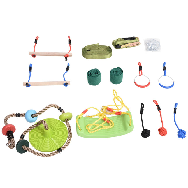 Ninja Slackline set with obstacles for kids 5-12, outdoor fun