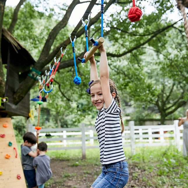 Ninja Slackline set with obstacles for kids 5-12, outdoor fun