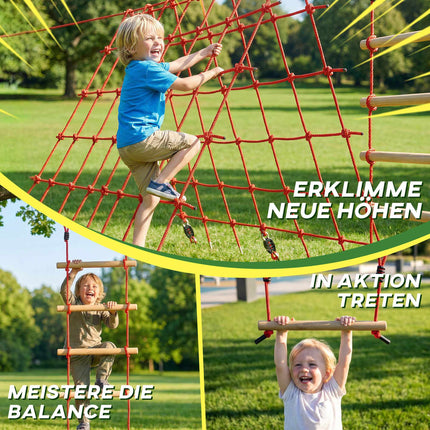Ninja Slackline Set for Kids, 150x300 cm Climbing Net