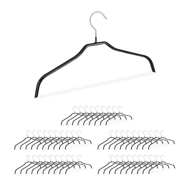 Non-Slip Coat Hanger Set Black