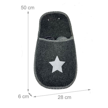 Non-Slip Felt House Slippers, 6 Pairs with Storage Bag