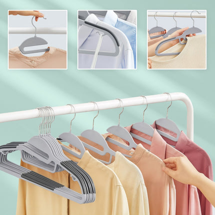Non-Slip Rubberised Clothes Hangers – Space-Saving Set
