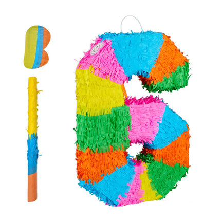 Number Piñata with Bat and Blindfold for Parties
