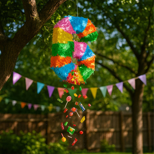 Number Piñata with Bat and Blindfold for Parties