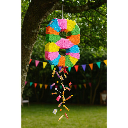 Number Piñata with Bat and Blindfold for Parties