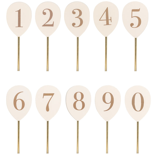 Number balloons 0-9 for candlesticks