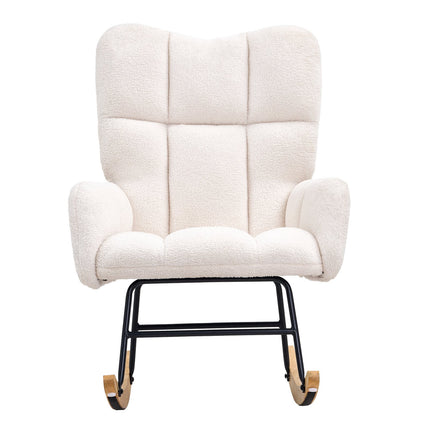 Nursery Rocking Chair, Teddy Fabric High Back, 250 lb