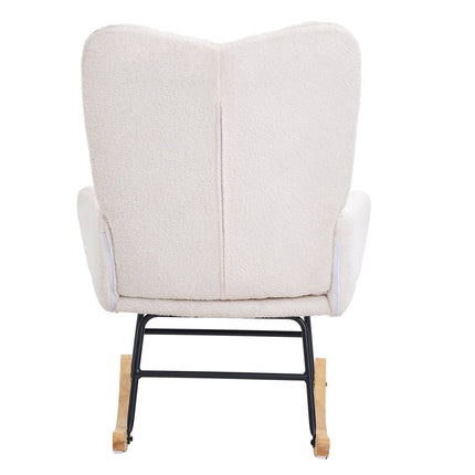 Nursery Rocking Chair, Teddy Fabric High Back, 250 lb