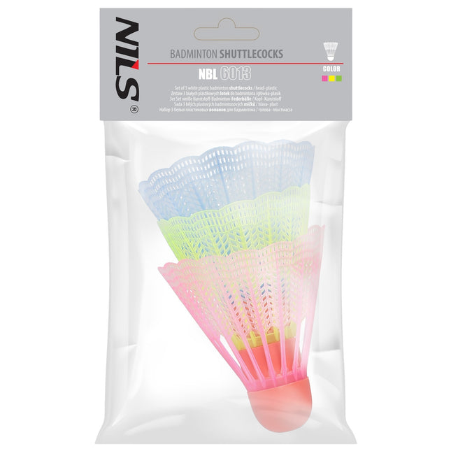 Nylon Shuttlecocks, Multicolor, 3-Pack