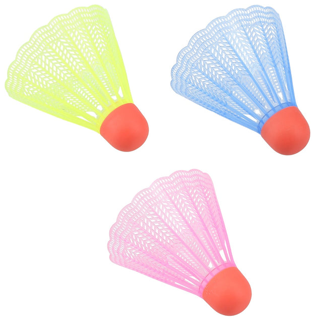 Nylon Shuttlecocks, Multicolor, 3-Pack