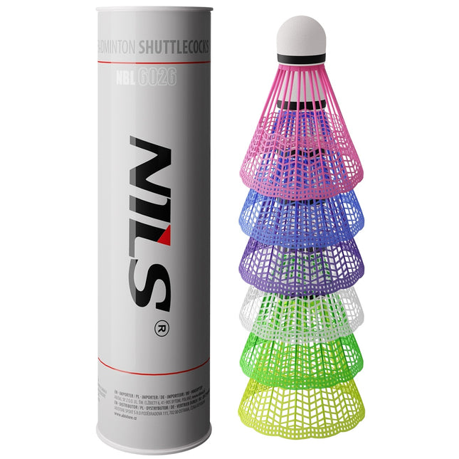 Nylon Shuttlecocks, Multicolor, 6 Pack