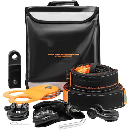 Off-Road Winch Recovery Kit, 30 ft Strap, 2 Shackles