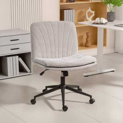 Office Chair, Armless Cross-Legged, Height Adjustable, Beige
