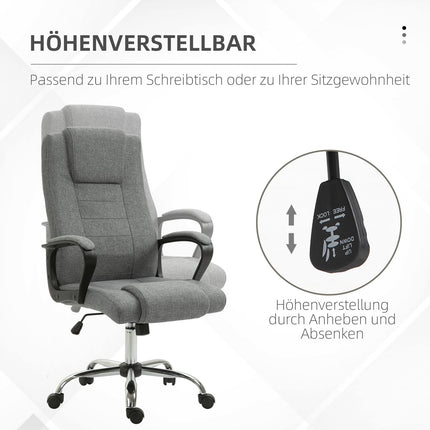 Ergonomic office chair, swivel, adjustable height, linen Touch