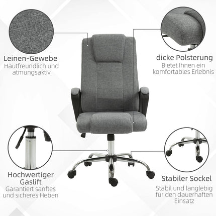 Ergonomic office chair, swivel, adjustable height, linen Touch