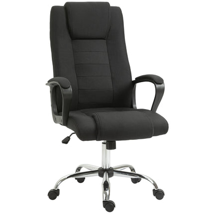 Ergonomic black office chair with headrest, height adjustable
