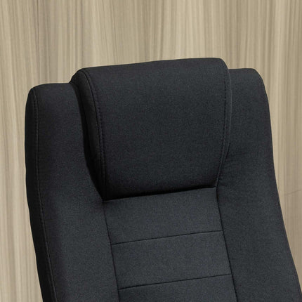 Ergonomic black office chair with headrest, height adjustable
