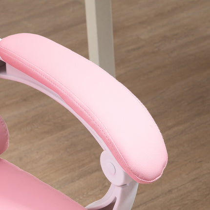 Pink faux leather office chair - reclining, adjustable height