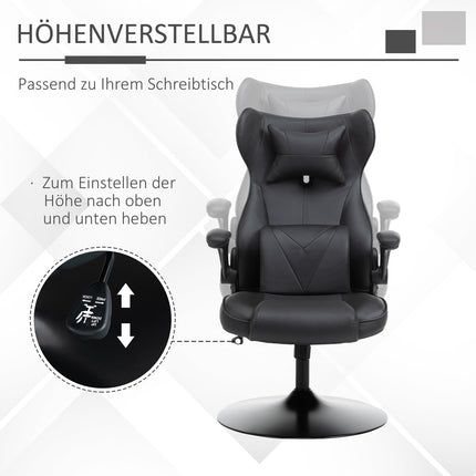 Ergonomic office chair - adjustable in height, padded, black