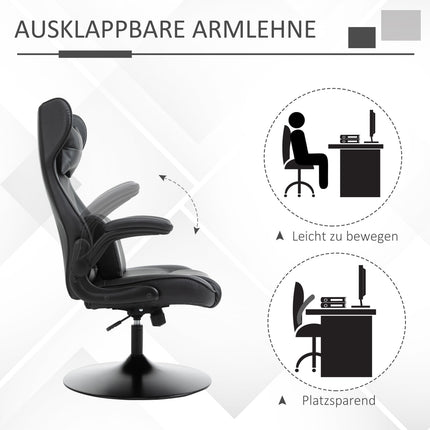 Ergonomic office chair - adjustable in height, padded, black