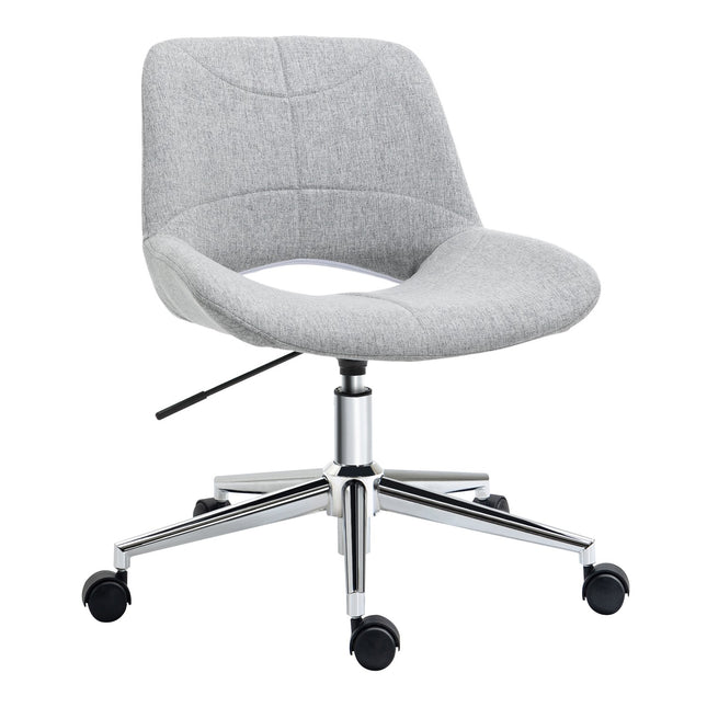 Height-adjustable swivel office chair, linen look, light grey