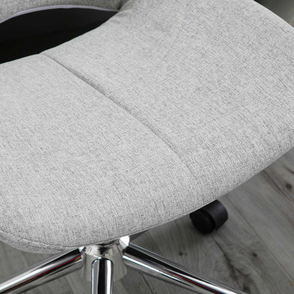 Height-adjustable swivel office chair, linen look, light grey