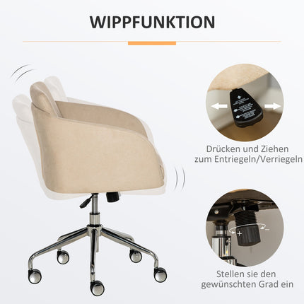 Ergonomic beige office chair - adjustable height, swivel