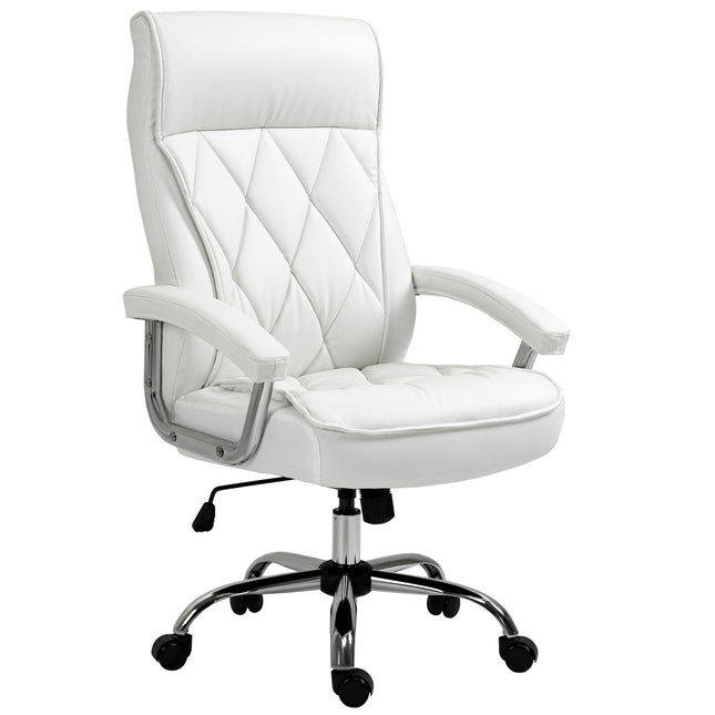 White ergonomic office chair - adjustable height, swivel, tilt