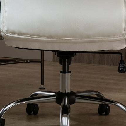 White ergonomic office chair - adjustable height, swivel, tilt