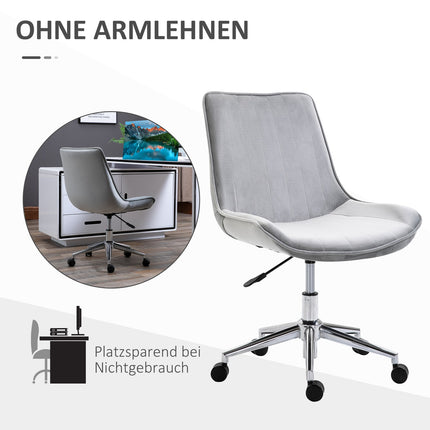 Desk chair, height adjustable, 360° rotatable, velvet grey