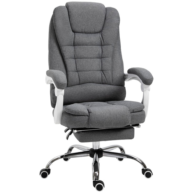 Office chair with footrest, height adjustable, linen look