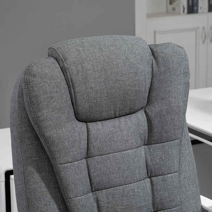Office chair with footrest, height adjustable, linen look
