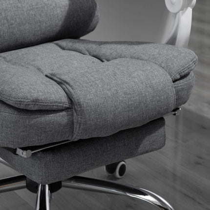 Office chair with footrest, height adjustable, linen look