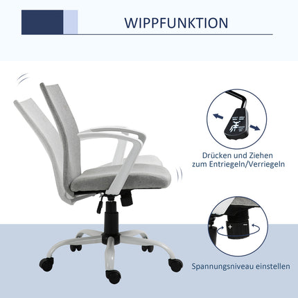 Ergonomic office chair with headrest, mesh back and swivel wheels