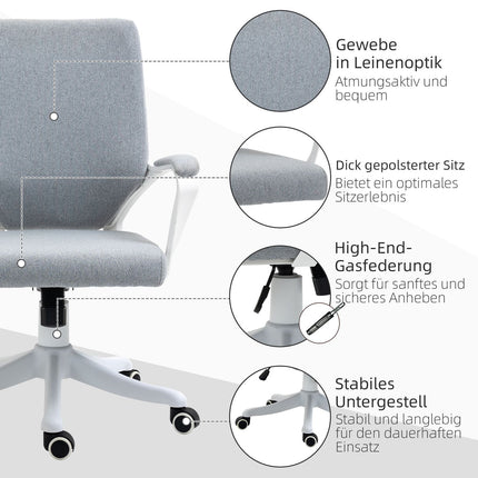 Ergonomic office chair, 360° rotatable, adjustable backrest