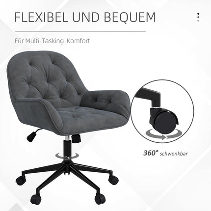Ergonomic office chair, height adjustable, velvet look